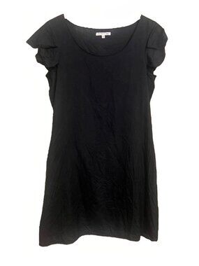 Eliot Flutter Sleeve Mini Dress Women`s Black Silk Size 6.      K